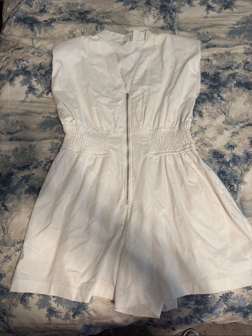 glam White V-Neck Romper